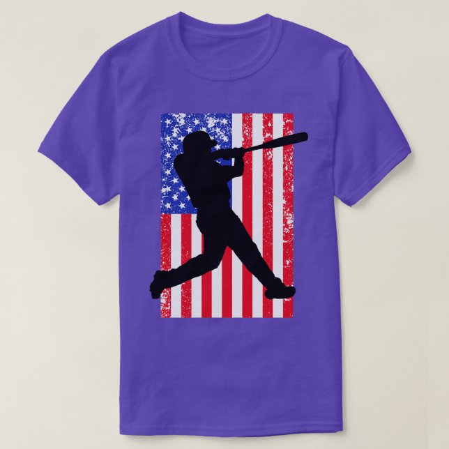 Camiseta Bandera estadounidense Patriótica Béisbol 9 (Diseño del anverso)