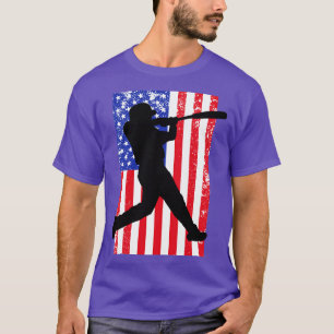 Camiseta Bandera estadounidense Patriótica Béisbol 9