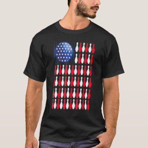 Camiseta Bandera Estadounidense Patriótica Bowler Y Bolos 4