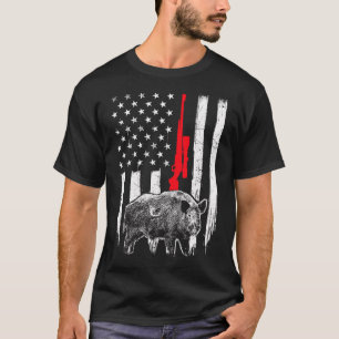 Camiseta Bandera Estadounidense Patriótica - Caza De Boares