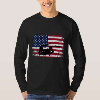 Camiseta Bandera estadounidense patriótica CH-47 Chinook He