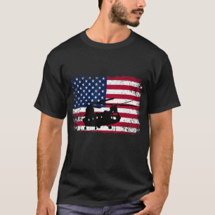 Camiseta Bandera estadounidense patriótica CH-47 Chinook He