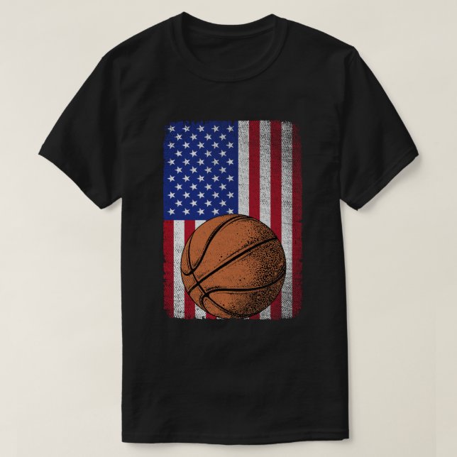 Camiseta Bandera Estadounidense Patriótica De Baloncesto El (Diseño del anverso)