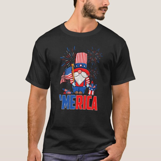 Camiseta Bandera Estadounidense Patriótica De Merica Feliz  (Anverso)