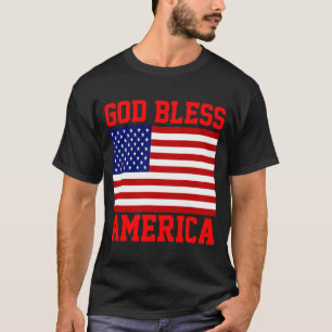 Camiseta Bandera estadounidense patriótica Dios bendiga a E