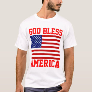 Camiseta Bandera estadounidense patriótica Dios bendiga a E