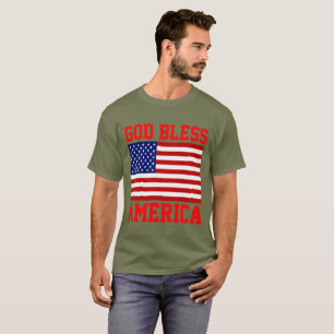 Camiseta Bandera estadounidense patriótica Dios bendiga a E