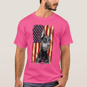 Camiseta Bandera estadounidense patriótica doberman 4 de ju