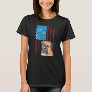 Camiseta Bandera Estadounidense Patriótica Dog Bullmastiff