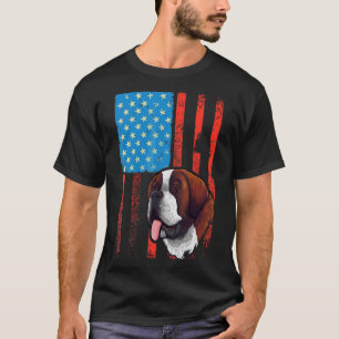 Camiseta Bandera Estadounidense Patriótica Dog St Bernard