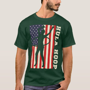 Camiseta Bandera estadounidense Patriótica Hula Hoop Hula H