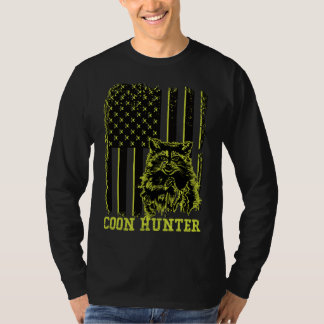 Camiseta Bandera estadounidense Patriótica Hunter Raccoon