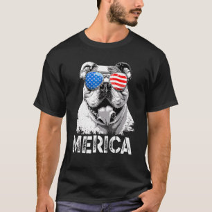 Camiseta Bandera Estadounidense Patriótica Inglés Bulldog M