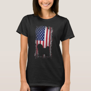 Camiseta Bandera estadounidense patriótica maltesa, perro G