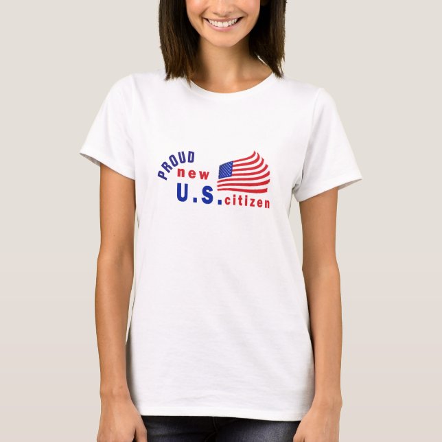 Camiseta Bandera estadounidense patriótica, orgulloso nuevo (Anverso)