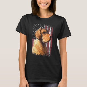 Camiseta Bandera Estadounidense Patriótica Vizsla Dog Usa