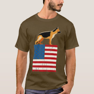 Camiseta Bandera estadounidense Perro Lover I Pastor Alemán