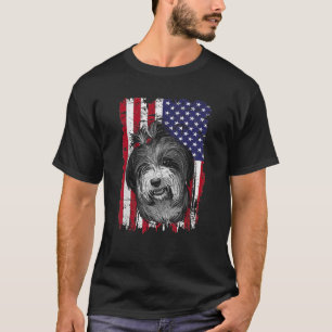 Camiseta Bandera Estadounidense Perro Tibetano 4 De Julio