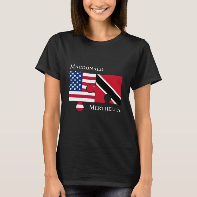 Camiseta Bandera estadounidense personalizado Trinidad USA (Anverso)