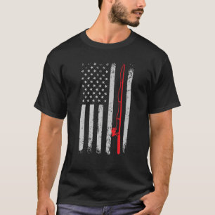 Camiseta Bandera estadounidense Pescador Barco Vintage Rega