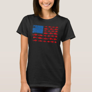 Camiseta Bandera Estadounidense Pescando Especies De Pescad
