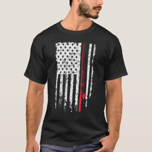 Camiseta Bandera Estadounidense Pescando Rod Gracioso Vinta