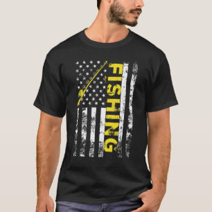 Camiseta Bandera Estadounidense Pescando Rod Usa Patriotic