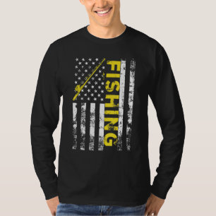 Camiseta Bandera Estadounidense Pescando Rod Usa Patriotic