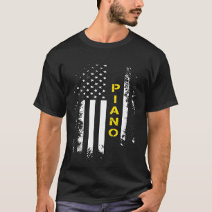 Camiseta Bandera estadounidense Piano Bandera Americana Chi