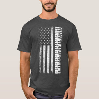 Camiseta Bandera estadounidense Piano Keys Pianista Player 