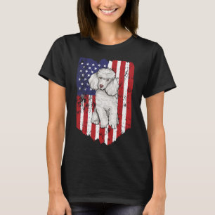 Camiseta Bandera Estadounidense Póodle 4 De Julio Estados U