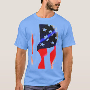 Camiseta Bandera estadounidense Pop Art Blue