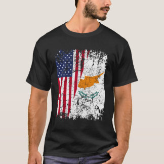 Camiseta Bandera Estadounidense Por La Bandera De Chipre De