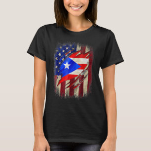 Camiseta Bandera estadounidense puertorriqueña Usa Familia 