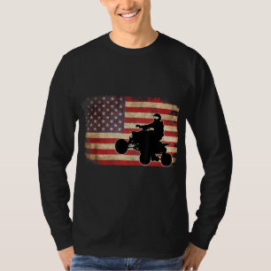 Camiseta Bandera estadounidense Quad Bike Four Wheeler Gift