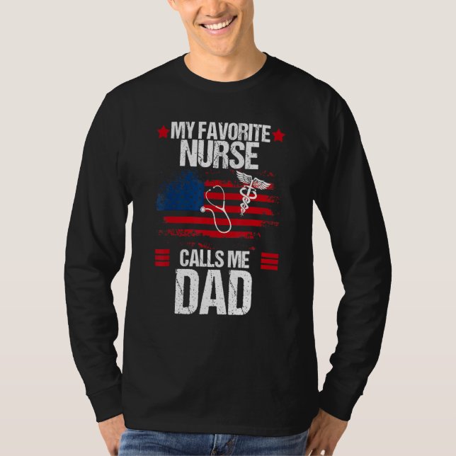 Camiseta Bandera estadounidense que mi enfermera favorita m (Anverso)