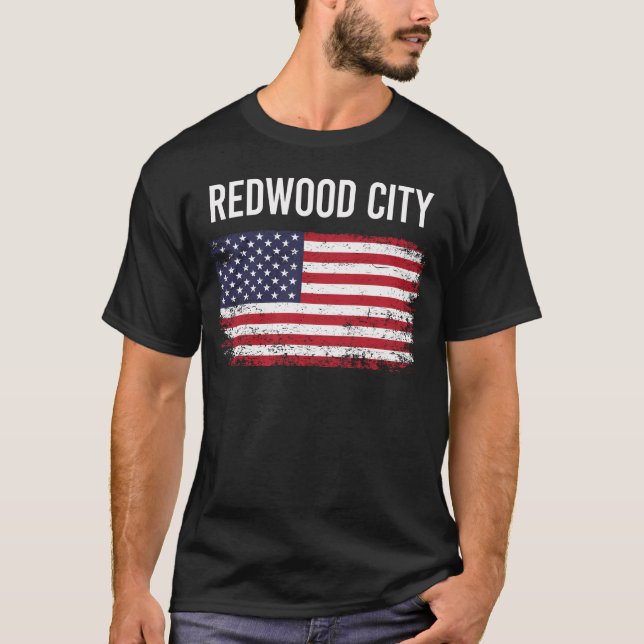 Camiseta Bandera estadounidense Redwood City (Anverso)