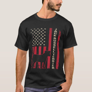 Camiseta Bandera estadounidense retro angustiada Jack Russe