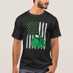 Camiseta Bandera estadounidense retro boxeo en deporte Día