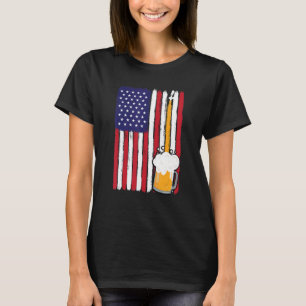 Camiseta Bandera estadounidense retro cerveza artesanal cer