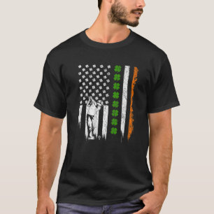 Camiseta Bandera estadounidense retro golf Shamrock St.Patr