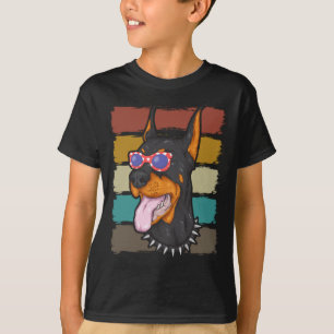 Camiseta Bandera estadounidense retro vintage doberman