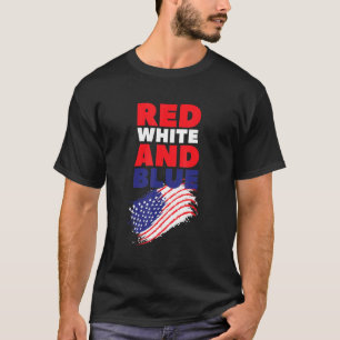 Camiseta Bandera estadounidense roja blanca y azul