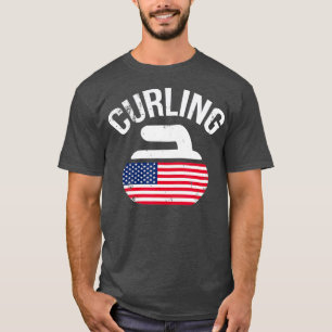 Camiseta Bandera estadounidense roja y azul ondulada