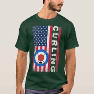 Camiseta Bandera estadounidense roja y azul ondulada 4