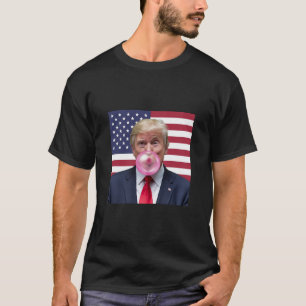 Camiseta Bandera estadounidense rosa de Trump sobre la burb
