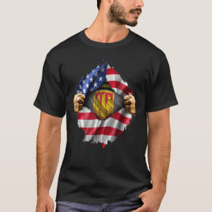 Camiseta Bandera Estadounidense Rota Oculta 18º Artillería