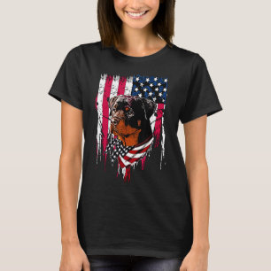 Camiseta Bandera estadounidense Rottweiler