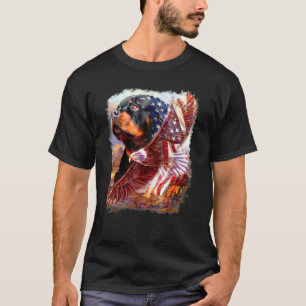 Camiseta Bandera estadounidense Rottweiler Dog 4 de julio I