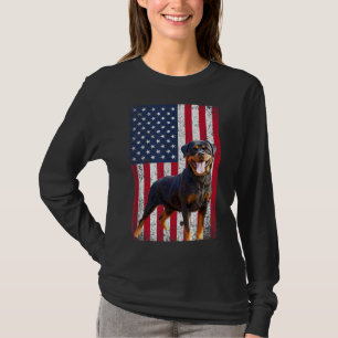 Camiseta Bandera estadounidense Rottweiler Dog Lover Gracio